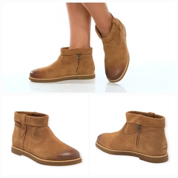 New! UGG Australia Josefene Cuff Suede Ankle Boot Chestnut Sz 7.5 - Picture 4 of 13